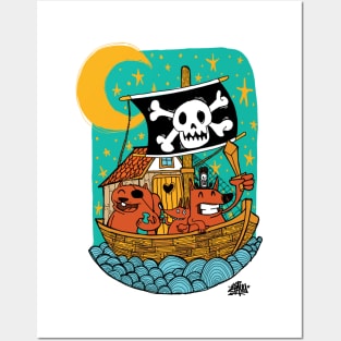 Happy Animal Pirates Posters and Art